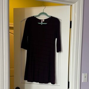 Black and Burgundy Striped Dress